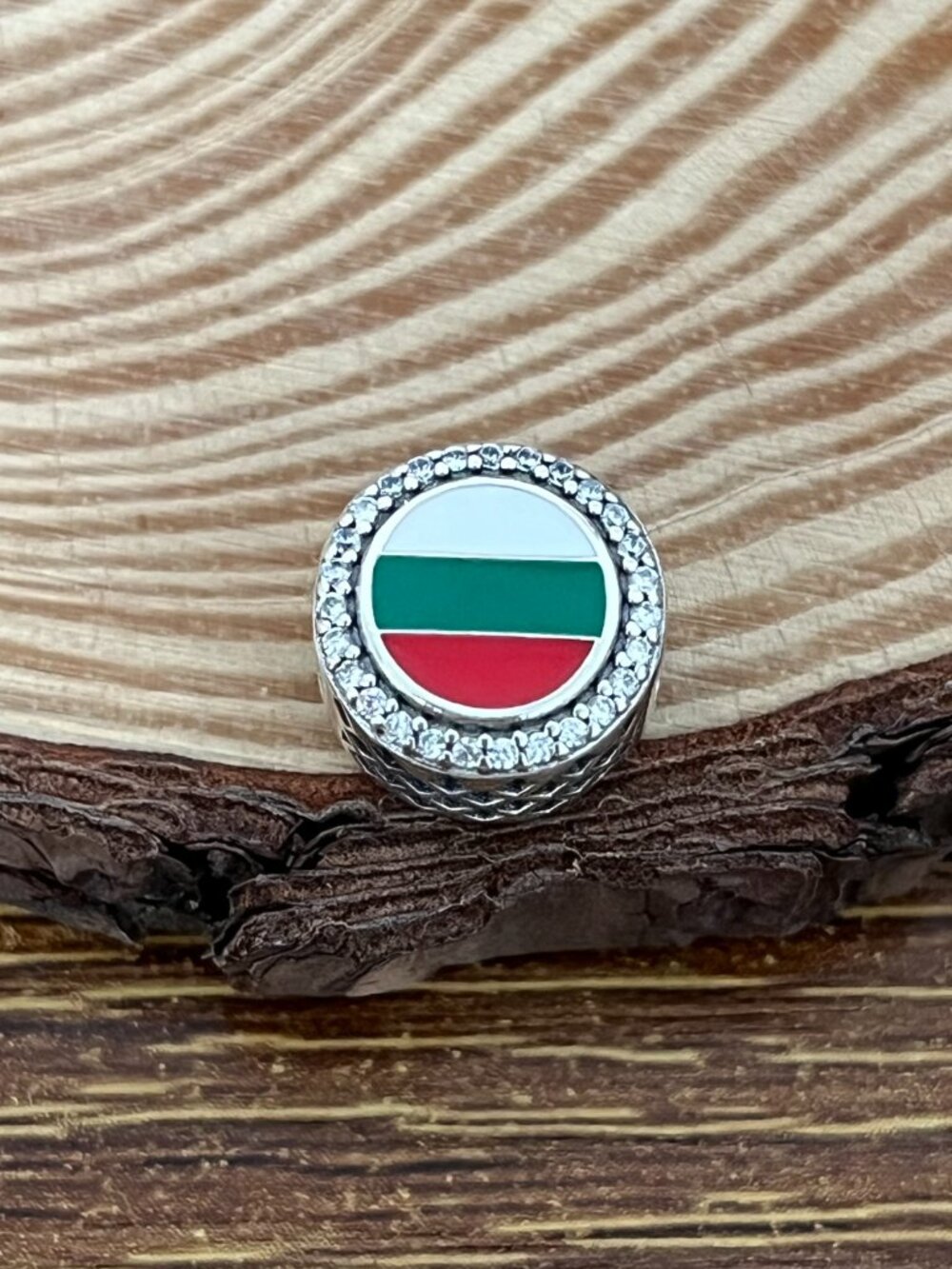 Pandora Bulgaria Flag Bead Charm S925 Silver Charm